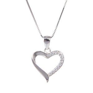 92.5 Solid Sterling Silver Cubic Zirconia Necklace